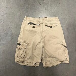 Y2K Aeropostale mens beige baggy cargo shorts drawstring utility 32